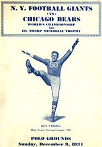 1934 Giants-Bears Program